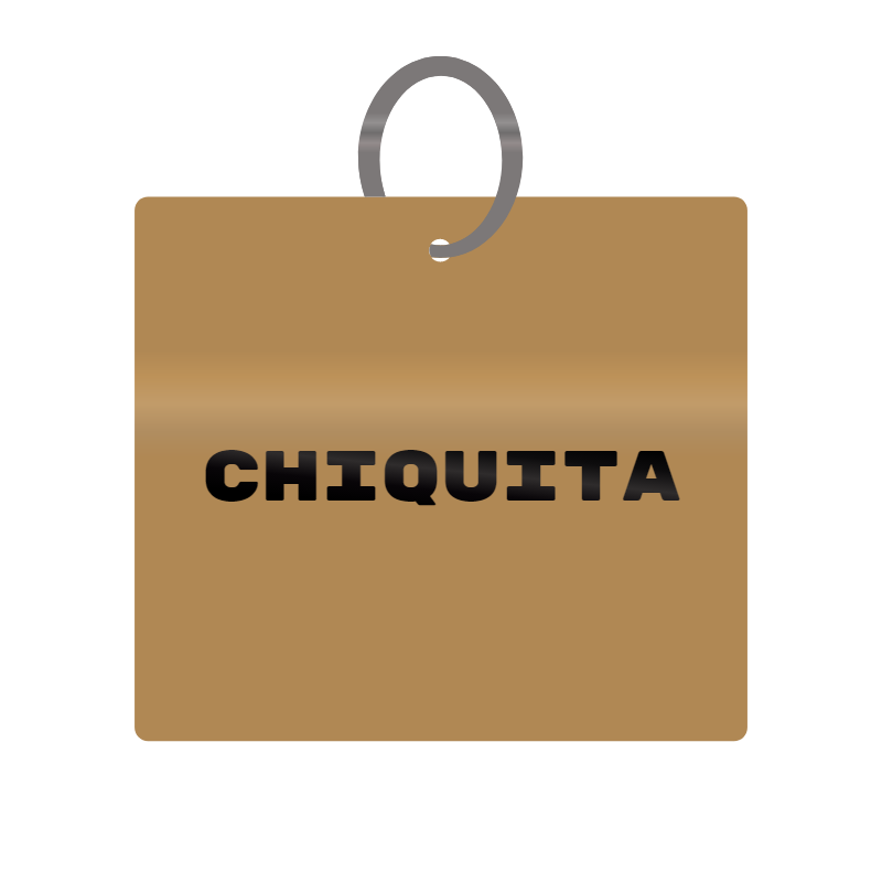 Chiquita Engraved on Keychain in MDF 4cm x 4cm x 3mm