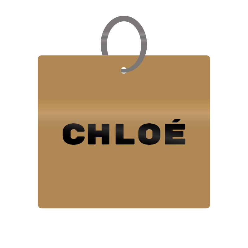 Chloe Engraved on Keychain in MDF 4cm x 4cm x 3mm