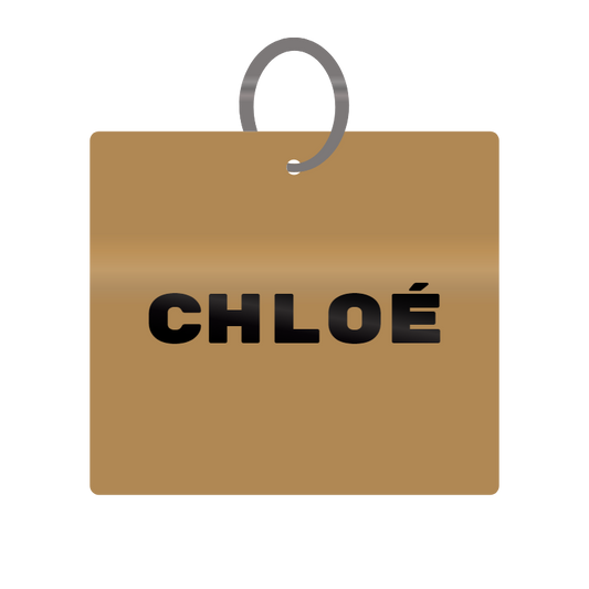 Chloe Engraved on Keychain in MDF 4cm x 4cm x 3mm