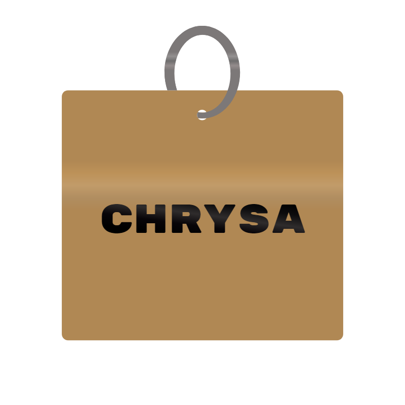 Chrysa Engraved on Keychain in MDF 4cm x 4cm x 3mm