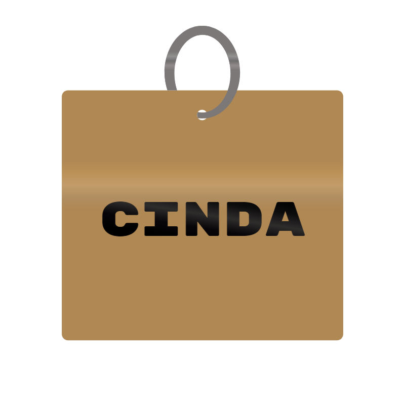 Keychain Engraved with Cinda MDF 4cm x 4cm x 3mm