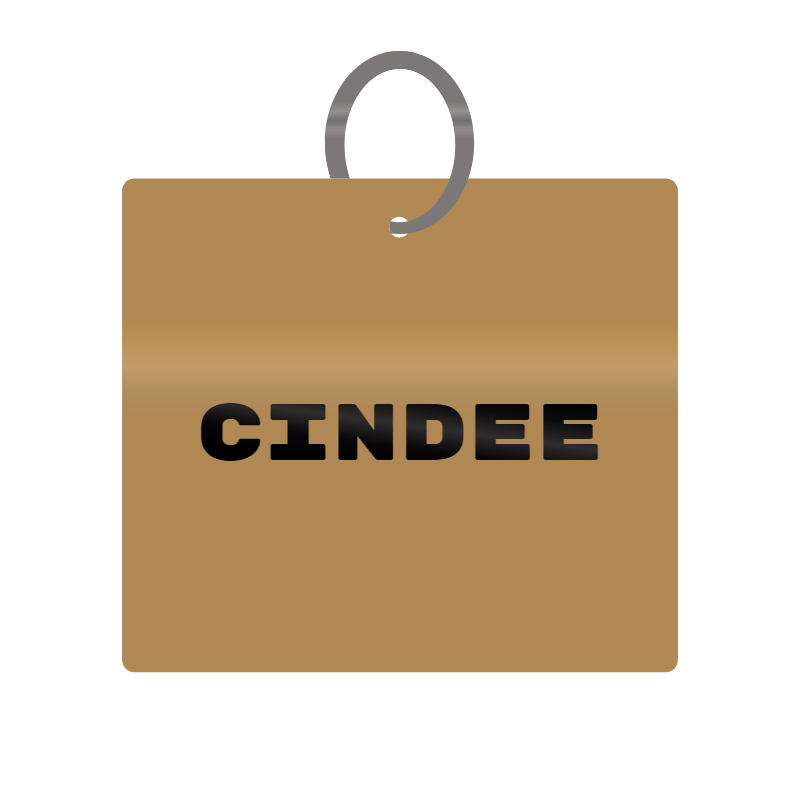 Keychain Engraved with Cindee MDF 4cm x 4cm x 3mm