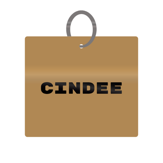 Keychain Engraved with Cindee MDF 4cm x 4cm x 3mm