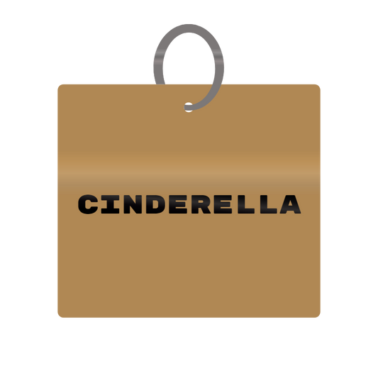 Keychain Engraved with Cinderella MDF 4cm x 4cm x 3mm