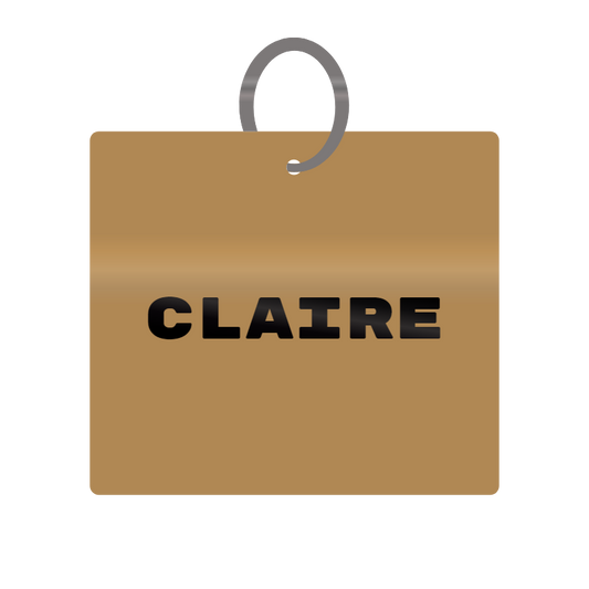 Keychain Engraved with Claire MDF 4cm x 4cm x 3mm