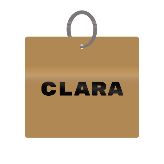 Keychain Engraved with Clara MDF 4cm x 4cm x 3mm