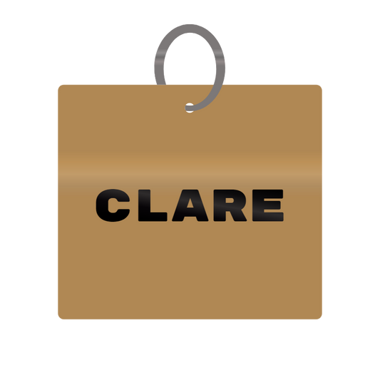 Keychain Engraved with Clare MDF 4cm x 4cm x 3mm