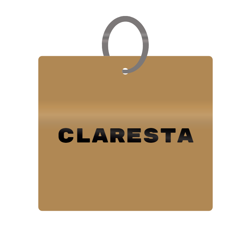 Keychain Engraved with Claresta MDF 4cm x 4cm x 3mm