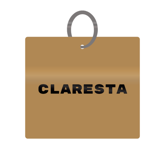 Keychain Engraved with Claresta MDF 4cm x 4cm x 3mm