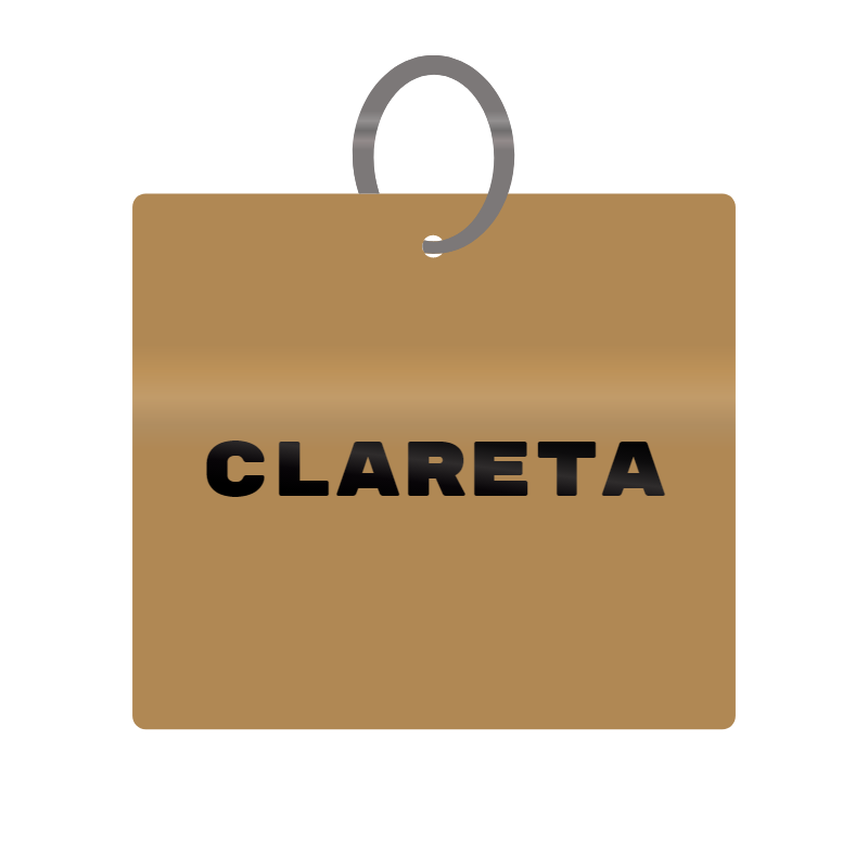 Keychain Engraved with Clareta MDF 4cm x 4cm x 3mm