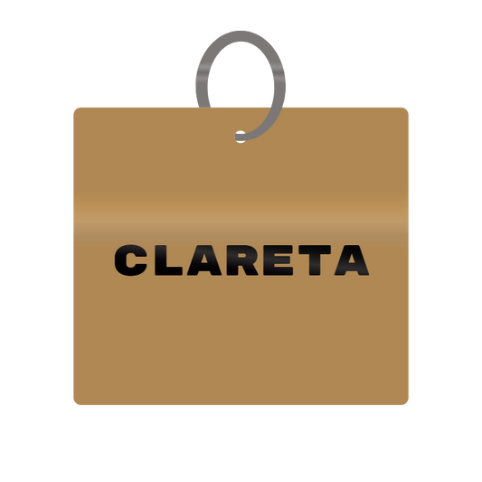 Keychain Engraved with Clareta MDF 4cm x 4cm x 3mm