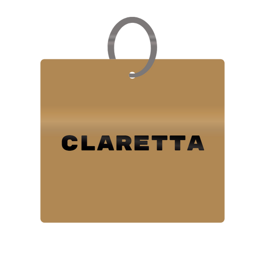 Keychain Engraved with Claretta MDF 4cm x 4cm x 3mm