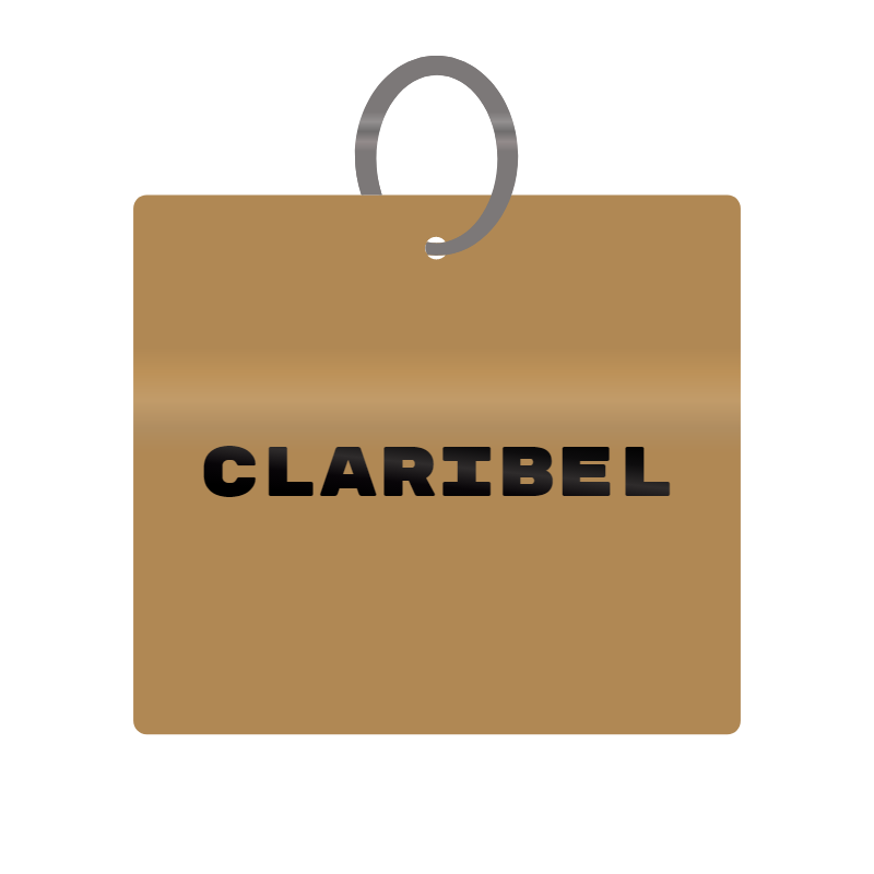 Keychain Engraved with Claribel MDF 4cm x 4cm x 3mm