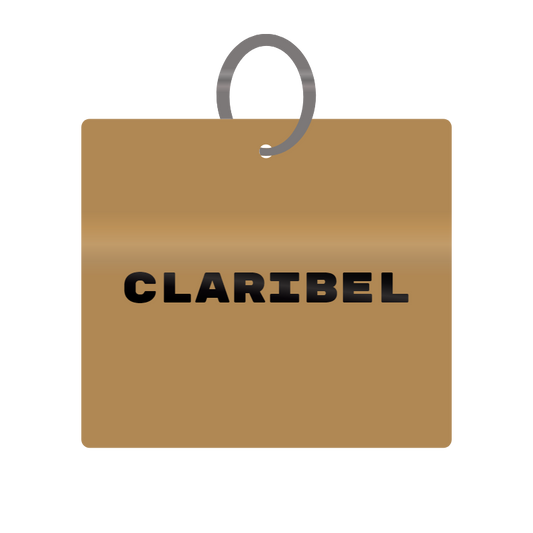 Keychain Engraved with Claribel MDF 4cm x 4cm x 3mm