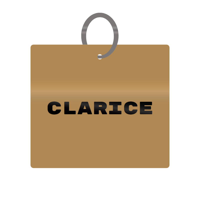 Keychain Engraved with Clarice MDF 4cm x 4cm x 3mm