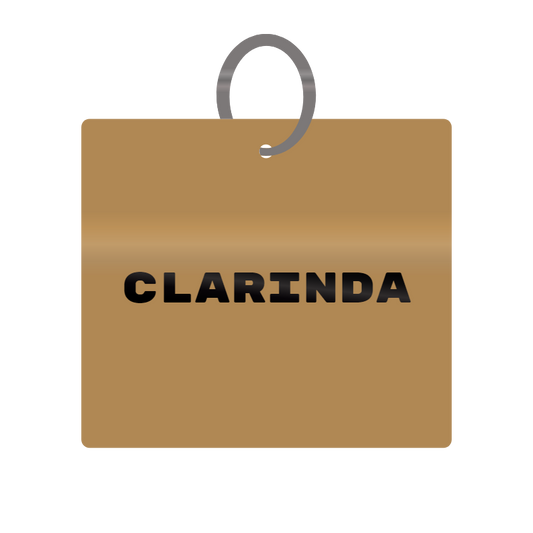 Keychain Engraved with Clarinda MDF 4cm x 4cm x 3mm