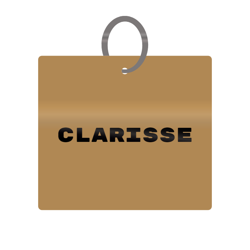 Keychain Engraved with Clarisse MDF 4cm x 4cm x 3mm