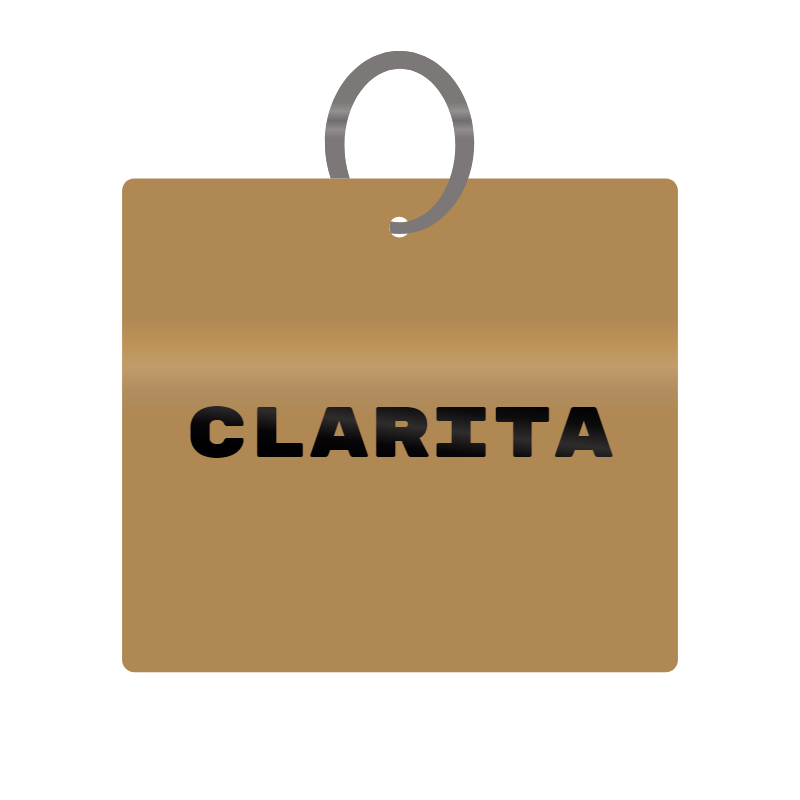 Keychain Engraved with Clarita MDF 4cm x 4cm x 3mm