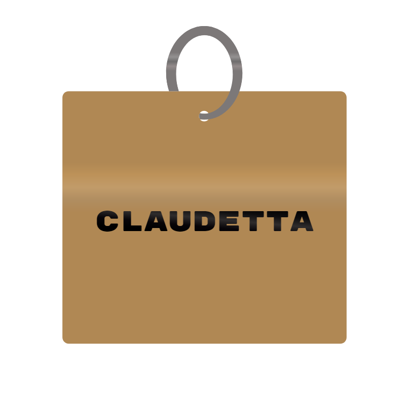 Keychain Engraved with Claudetta MDF 4cm x 4cm x 3mm