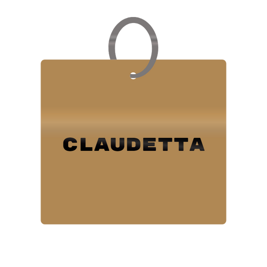 Keychain Engraved with Claudetta MDF 4cm x 4cm x 3mm