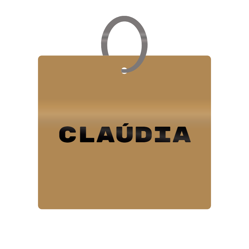 Keychain Engraved with Claudia MDF 4cm x 4cm x 3mm