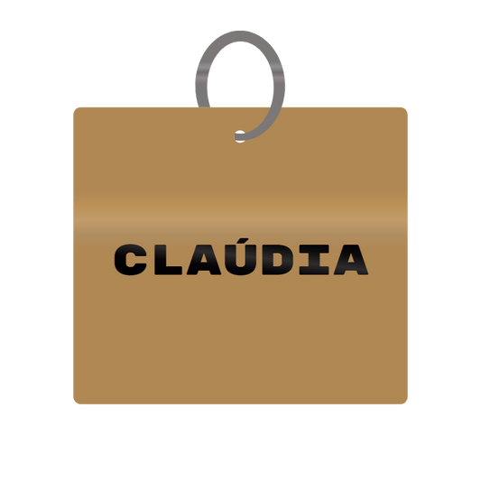 Keychain Engraved with Claudia MDF 4cm x 4cm x 3mm