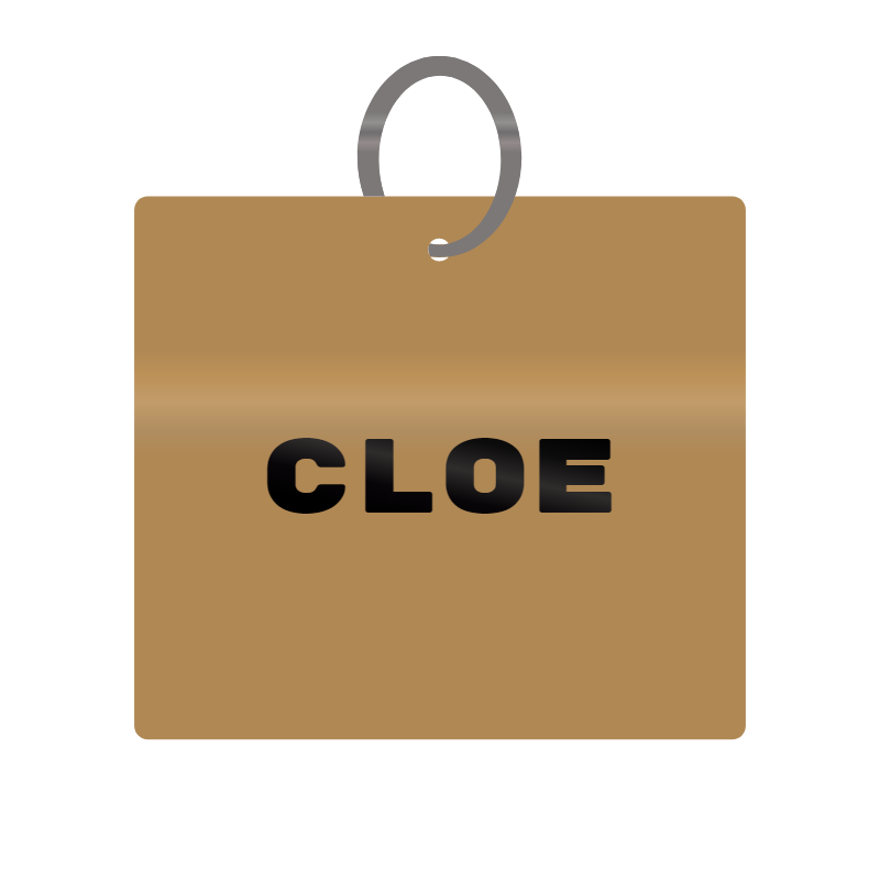 Keychain Engraved with Cloe MDF 4cm x 4cm x 3mm