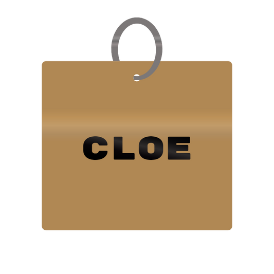 Keychain Engraved with Cloe MDF 4cm x 4cm x 3mm