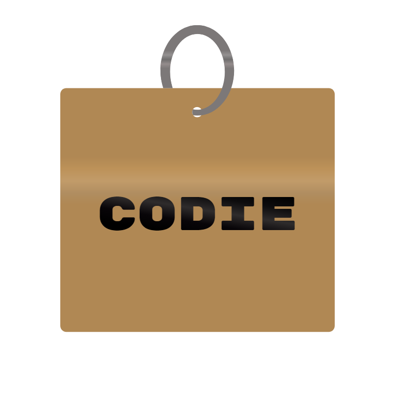 Keychain Engraved with Codie MDF 4cm x 4cm x 3mm