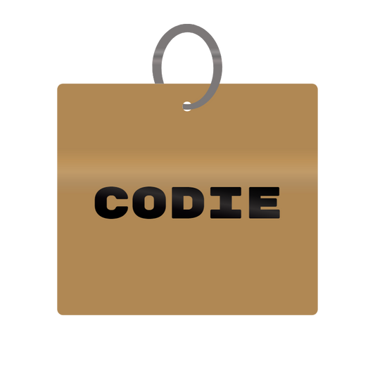 Keychain Engraved with Codie MDF 4cm x 4cm x 3mm