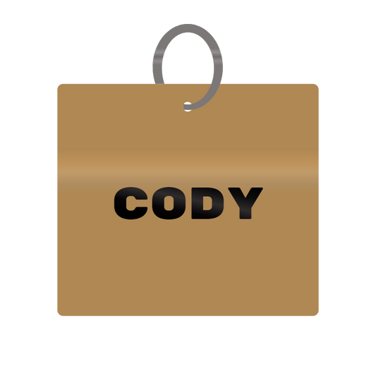 Keychain Engraved with Cody MDF 4cm x 4cm x 3mm