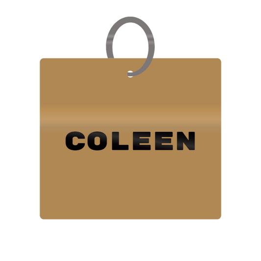 Keychain Engraved with Coleen MDF 4cm x 4cm x 3mm