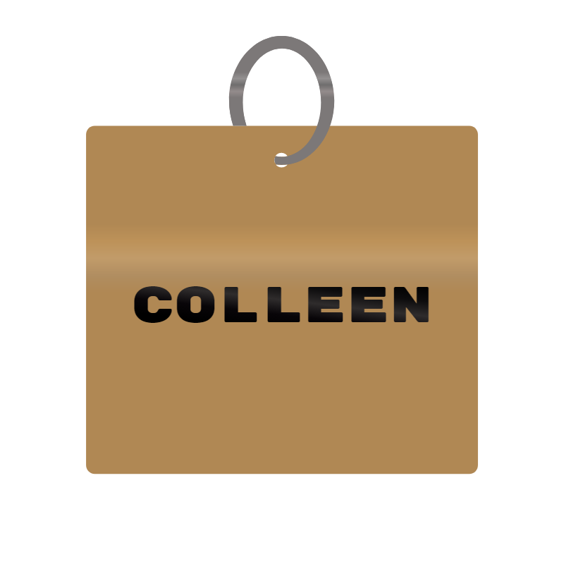 Keychain Engraved with Colleen MDF 4cm x 4cm x 3mm