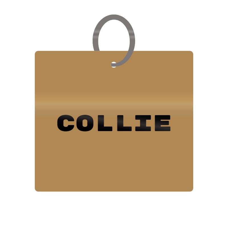 Keychain Engraved with Collie MDF 4cm x 4cm x 3mm