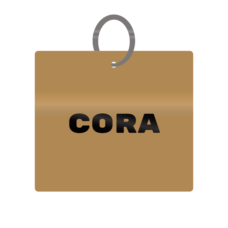 Keychain Engraved with Cora MDF 4cm x 4cm x 3mm