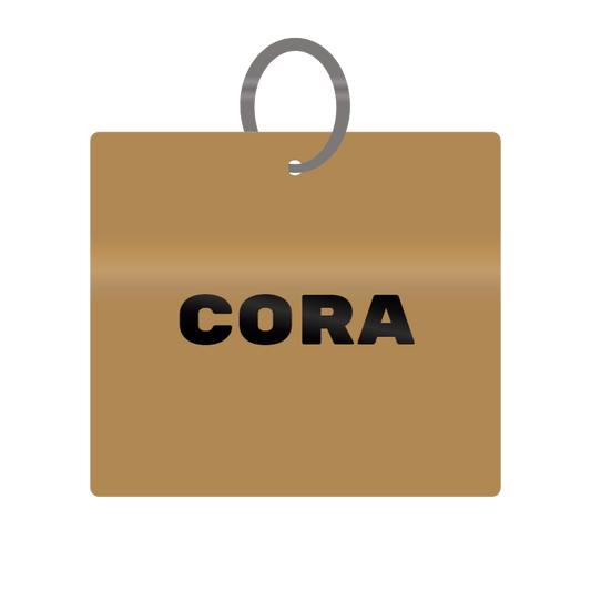 Keychain Engraved with Cora MDF 4cm x 4cm x 3mm