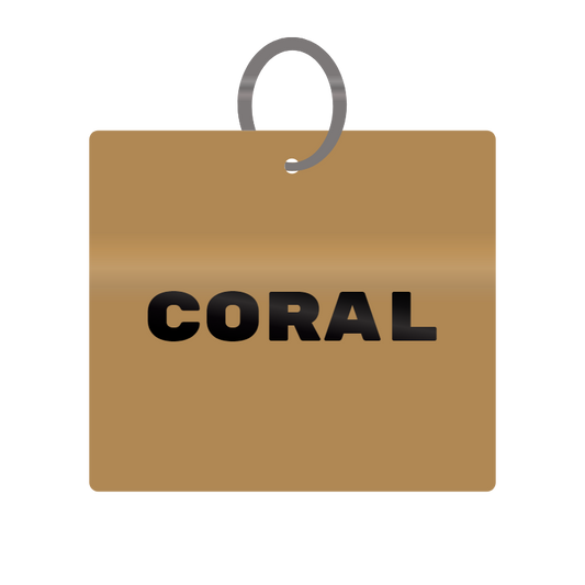 Keychain Engraved with Coral MDF 4cm x 4cm x 3mm