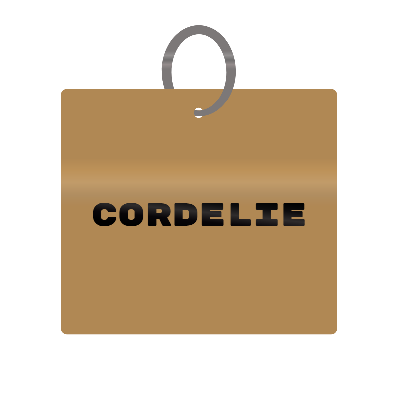 Keychain Engraved with Cordelie MDF 4cm x 4cm x 3mm