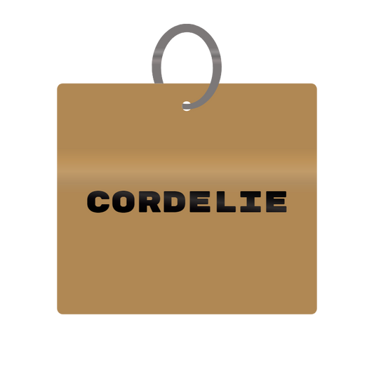 Keychain Engraved with Cordelie MDF 4cm x 4cm x 3mm