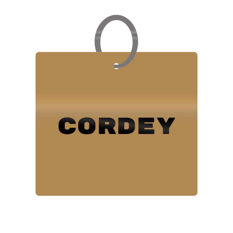 Keychain Engraved with Cordey MDF 4cm x 4cm x 3mm