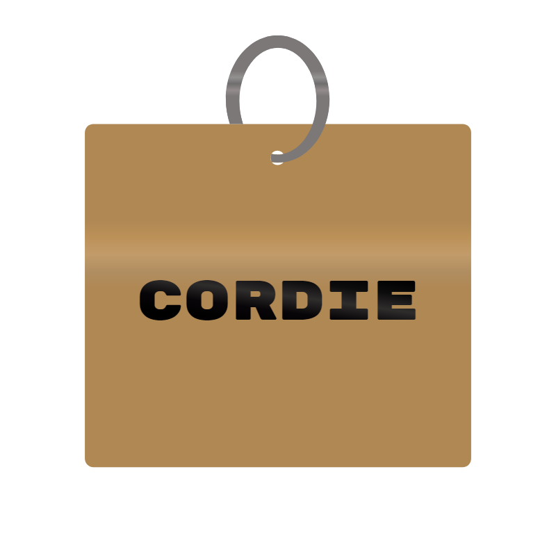 Keychain Engraved with Cordie MDF 4cm x 4cm x 3mm