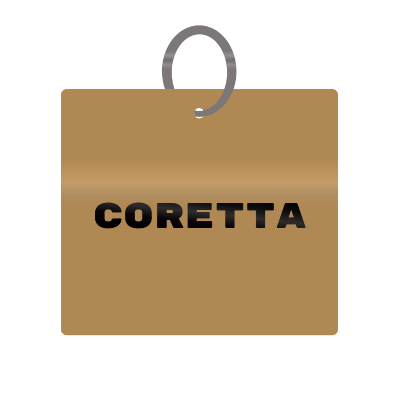 Keychain Engraved with Coretta MDF 4cm x 4cm x 3mm