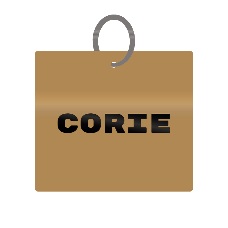 Keychain Engraved with Corie MDF 4cm x 4cm x 3mm