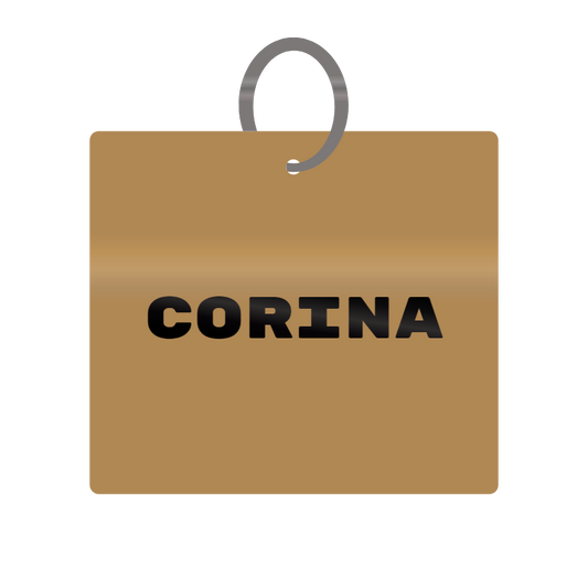 Keychain Engraved with Corina MDF 4cm x 4cm x 3mm