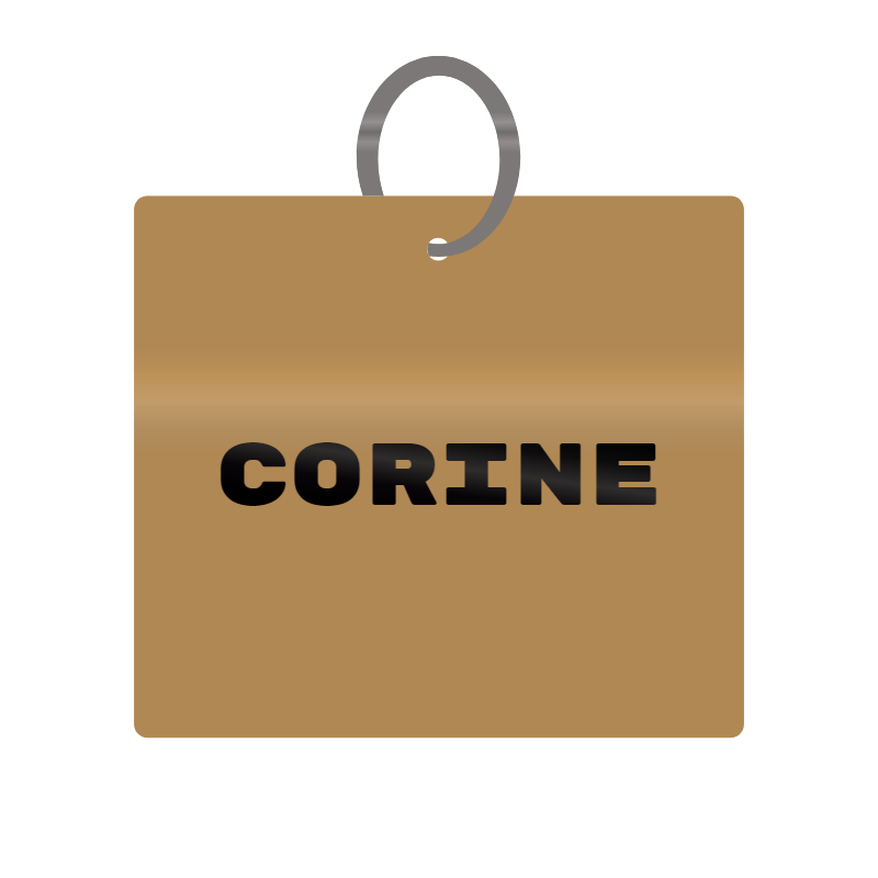 Keychain Engraved with Corine MDF 4cm x 4cm x 3mm