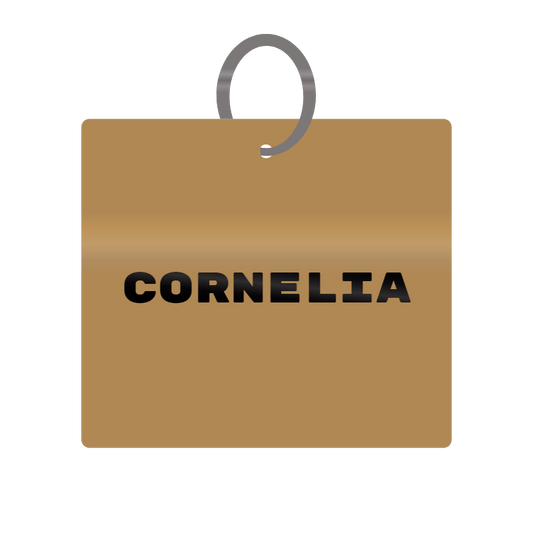 Keychain Engraved with Cornelia MDF 4cm x 4cm x 3mm