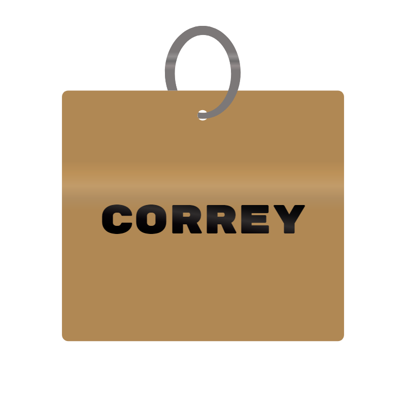 Keychain Engraved with Correy MDF 4cm x 4cm x 3mm