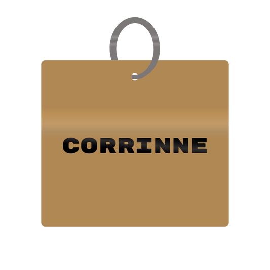 Keychain Engraved with Corrinne MDF 4cm x 4cm x 3mm