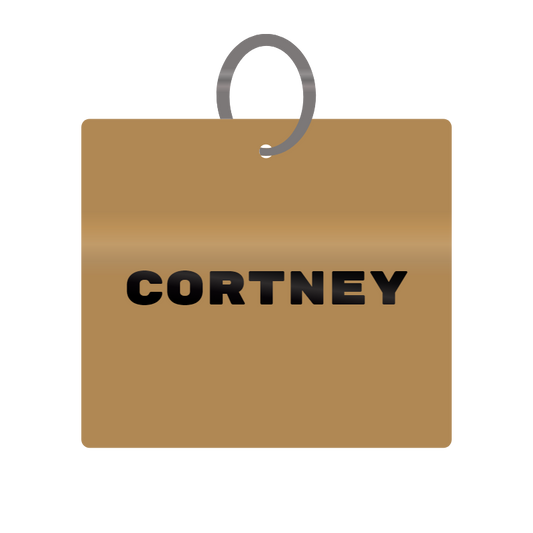 Keychain Engraved with Cortney MDF 4cm x 4cm x 3mm