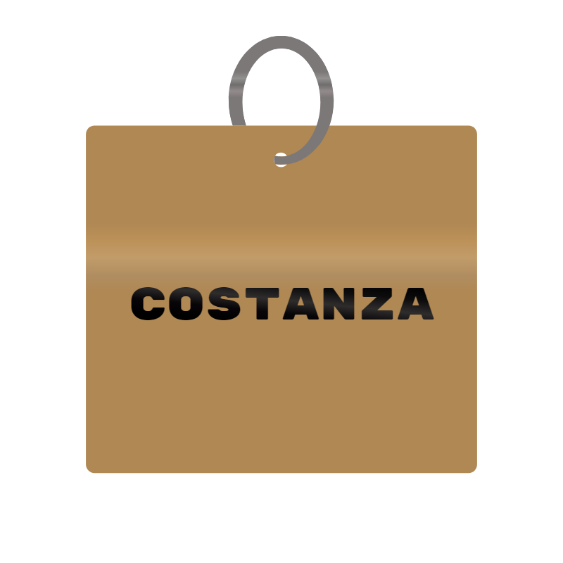 Keychain Engraved with Costanza MDF 4cm x 4cm x 3mm